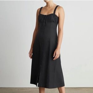 NWT christina spaghetti strap button front dress in Black